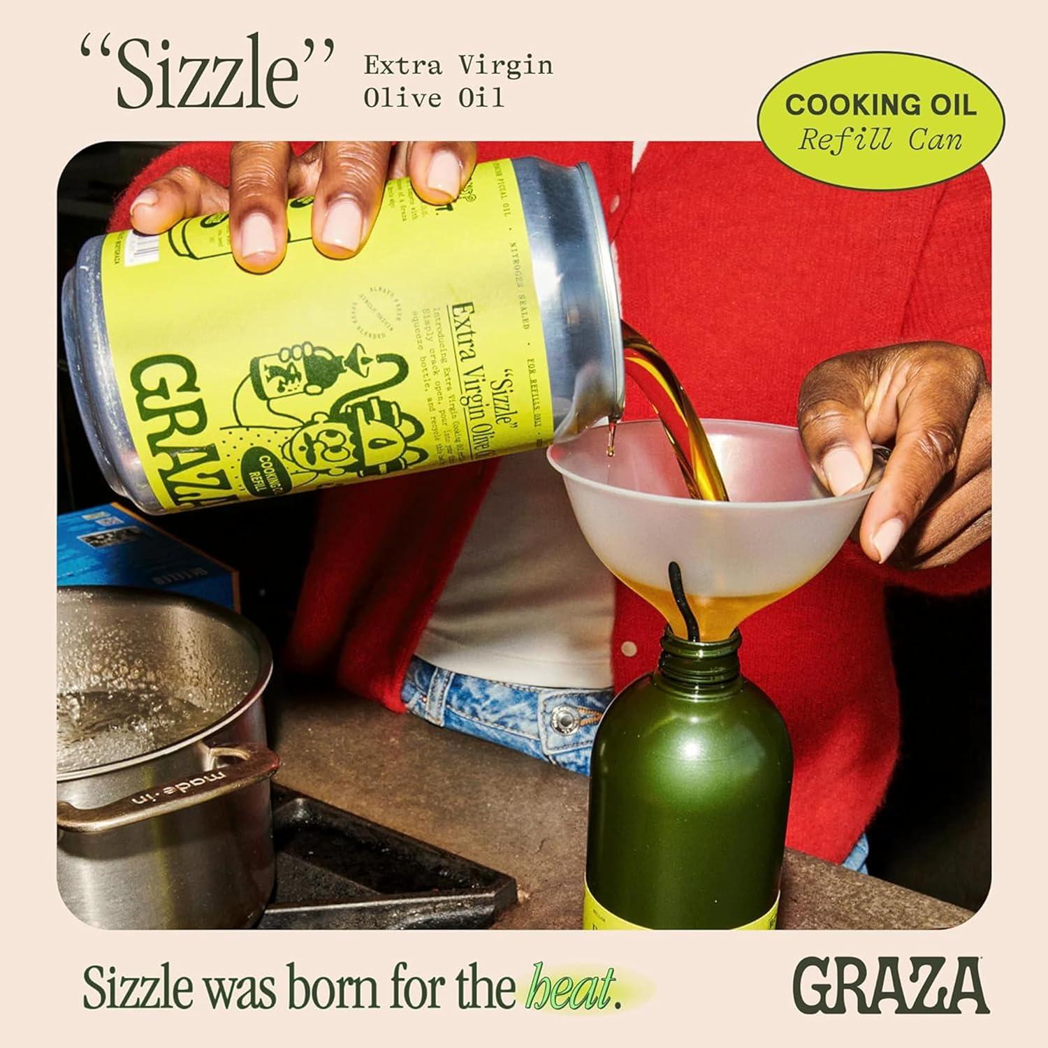 image:imageGraza Drizzle Extra Virgin Olive Oil Finishing Oil High Polyphenol Early Harvest EVOO Finishing Oil in a Squeeze Bottle Single Farm Olives from Spain 169 Fl Oz 500ml Refill CanSizzle
