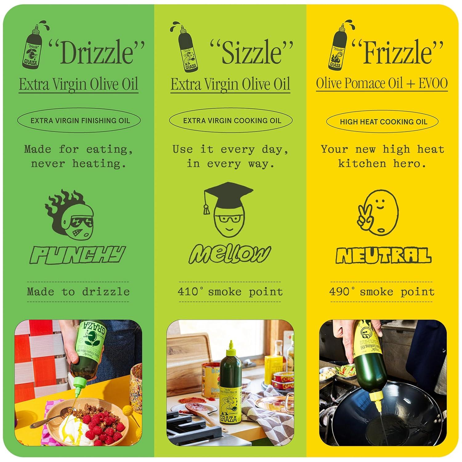 image:imageGraza Drizzle Extra Virgin Olive Oil Glass 169 Fl Oz