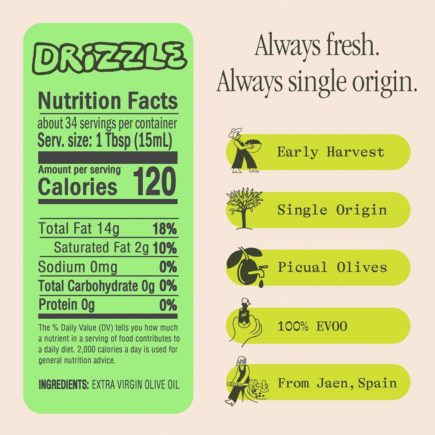 image:imageGraza Drizzle Extra Virgin Olive Oil Glass 169 Fl Oz
