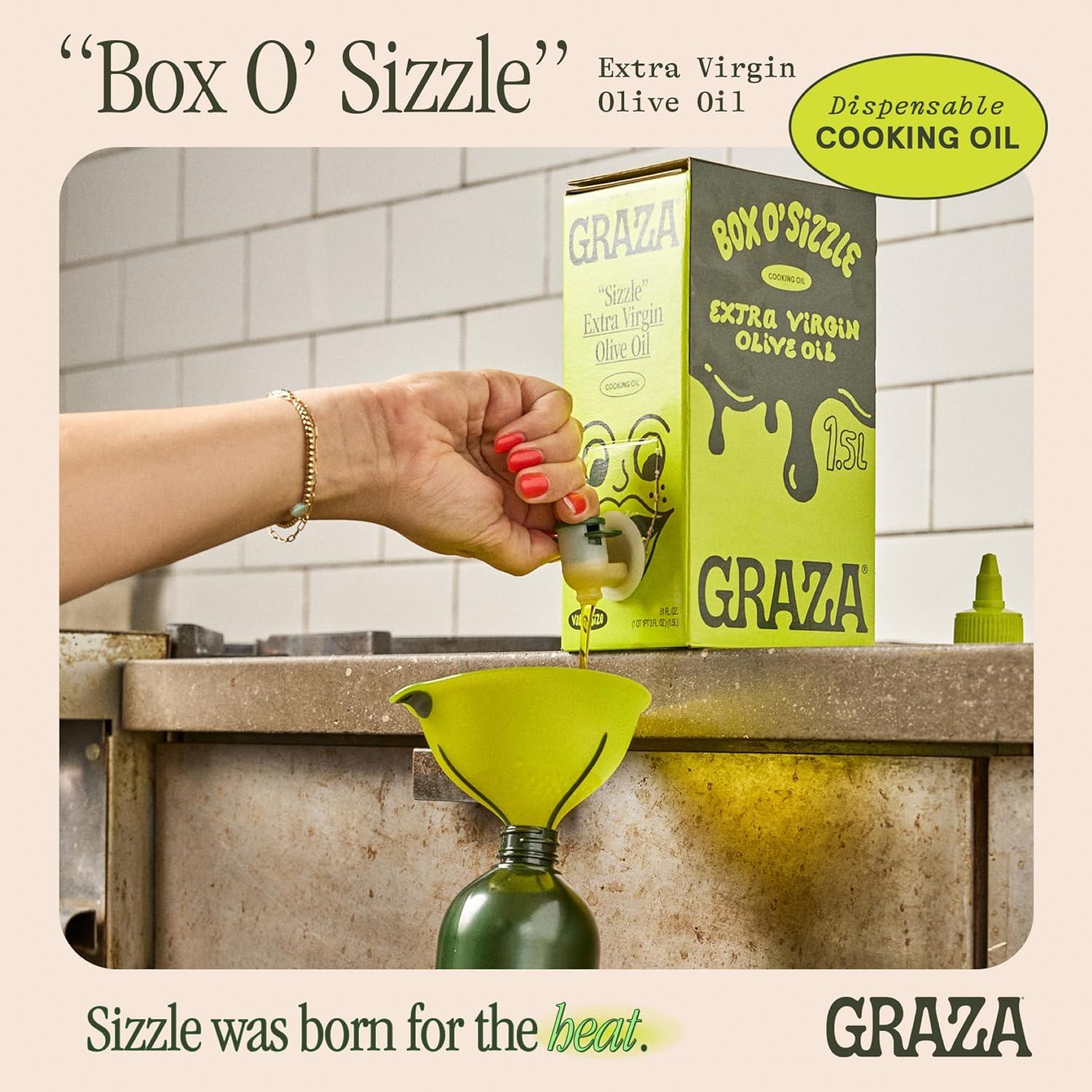 image:imageGraza Sizzle Extra Virgin Olive Oil Cooking Oil High Polyphenol Peak Harvest EVOO Cooking Oil in a Box Single Origin Olive Oils from Spain 51 Fl Oz 15L15 Liter Pack of 1