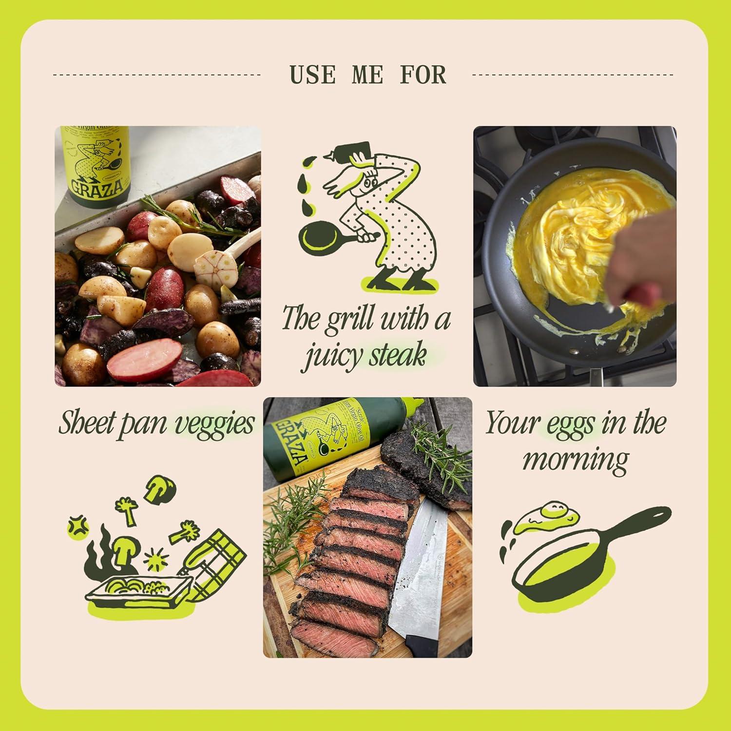 image:imageGraza Sizzle Extra Virgin Olive Oil Cooking Oil High Polyphenol Peak Harvest EVOO Cooking Oil in a Glass Bottle Single Origin Olive Oils from Spain 253 Fl Oz 750ml