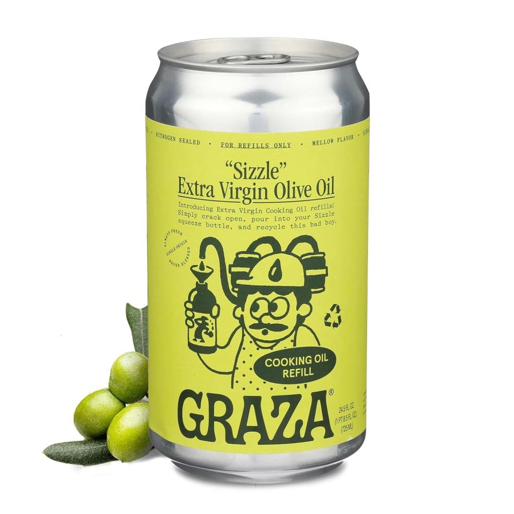 image:imageGraza Drizzle Extra Virgin Olive Oil Finishing Oil High Polyphenol Early Harvest EVOO Finishing Oil in a Squeeze Bottle Single Farm Olives from Spain 169 Fl Oz 500ml Refill CanSizzle