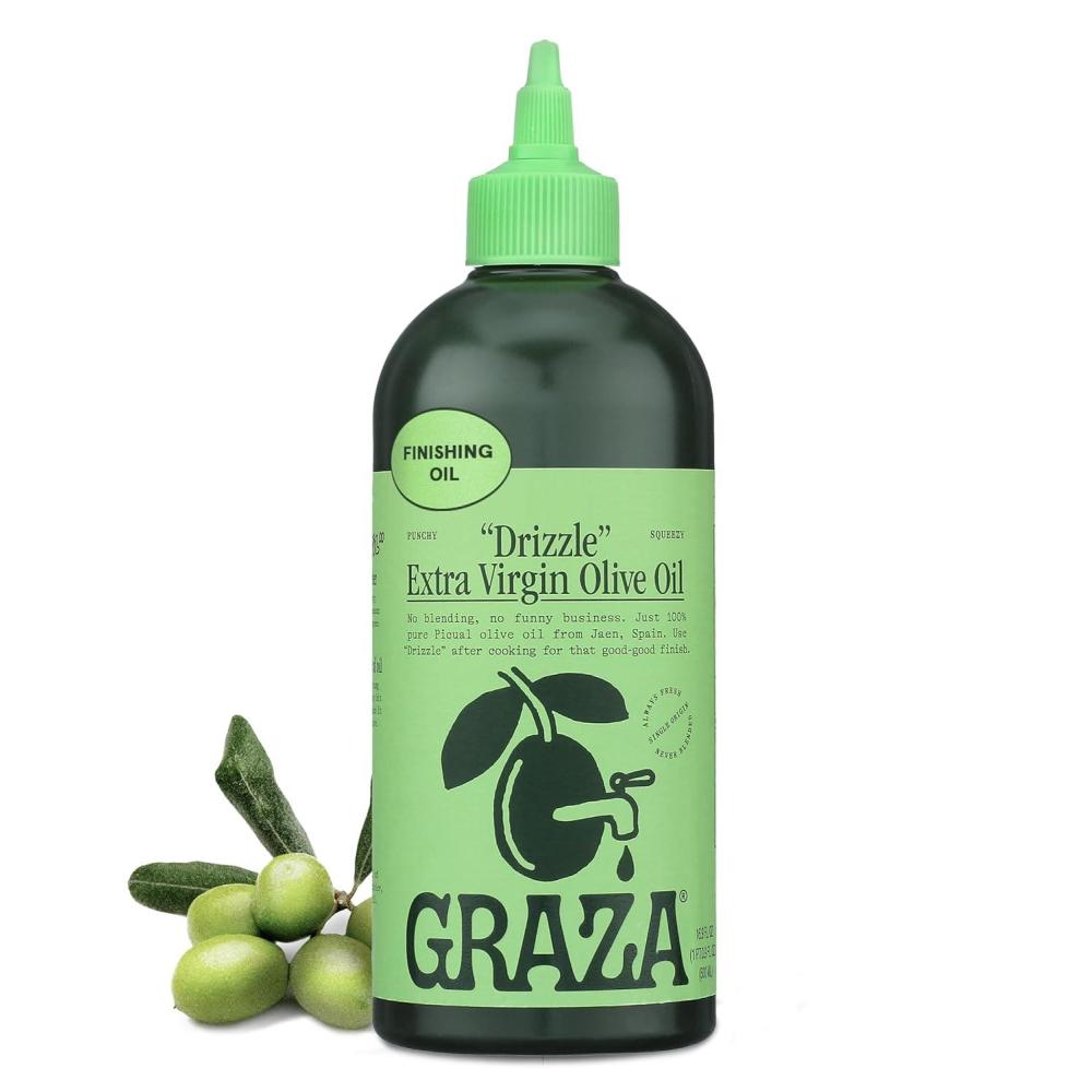 image:imageGraza Drizzle Extra Virgin Olive Oil Finishing Oil  High Polyphenol Early Harvest EVOO Finishing Oil in a Squeeze Bottle  Single Origin Olive Oils from Spain  169 Fl Oz 500ml169 Fl Oz Pack of 1