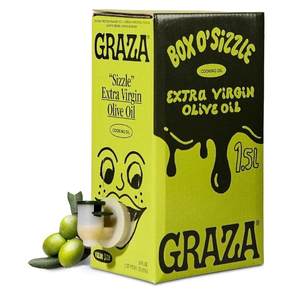 image:imageGraza Sizzle Extra Virgin Olive Oil Cooking Oil High Polyphenol Peak Harvest EVOO Cooking Oil in a Box Single Origin Olive Oils from Spain 51 Fl Oz 15L15 Liter Pack of 1