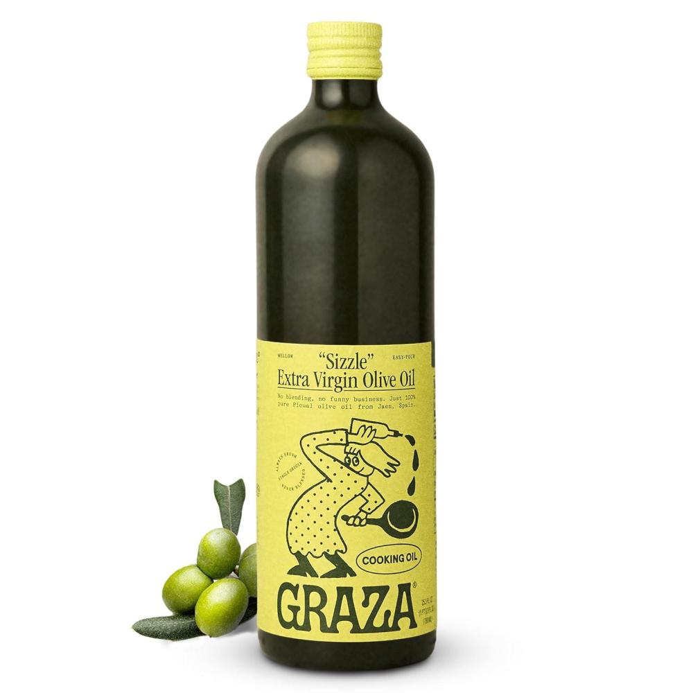image:imageGraza Sizzle Extra Virgin Olive Oil Cooking Oil  High Polyphenol Peak Harvest EVOO Cooking Oil in a Glass Bottle  Single Origin Olive Oils from Spain  253 Fl Oz 750ml