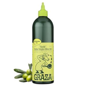 Graza Sizzle Extra Virgin Olive Oil, Cooking Oil – High Polyphenol Peak Harvest EVOO Cooking Oil in a Box – Single Origin Olive Oils from Spain – 51 Fl Oz (1.5L)(750mL (Pack of 1))