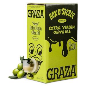 Graza Sizzle Extra Virgin Olive Oil, Cooking Oil – High Polyphenol Peak Harvest EVOO Cooking Oil in a Box – Single Origin Olive Oils from Spain – 51 Fl Oz (1.5L)(1.5 Liter (Pack of 1))